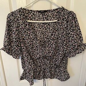 5 for $12 Cute little V neck top with flutter sleeve and rouched bottom